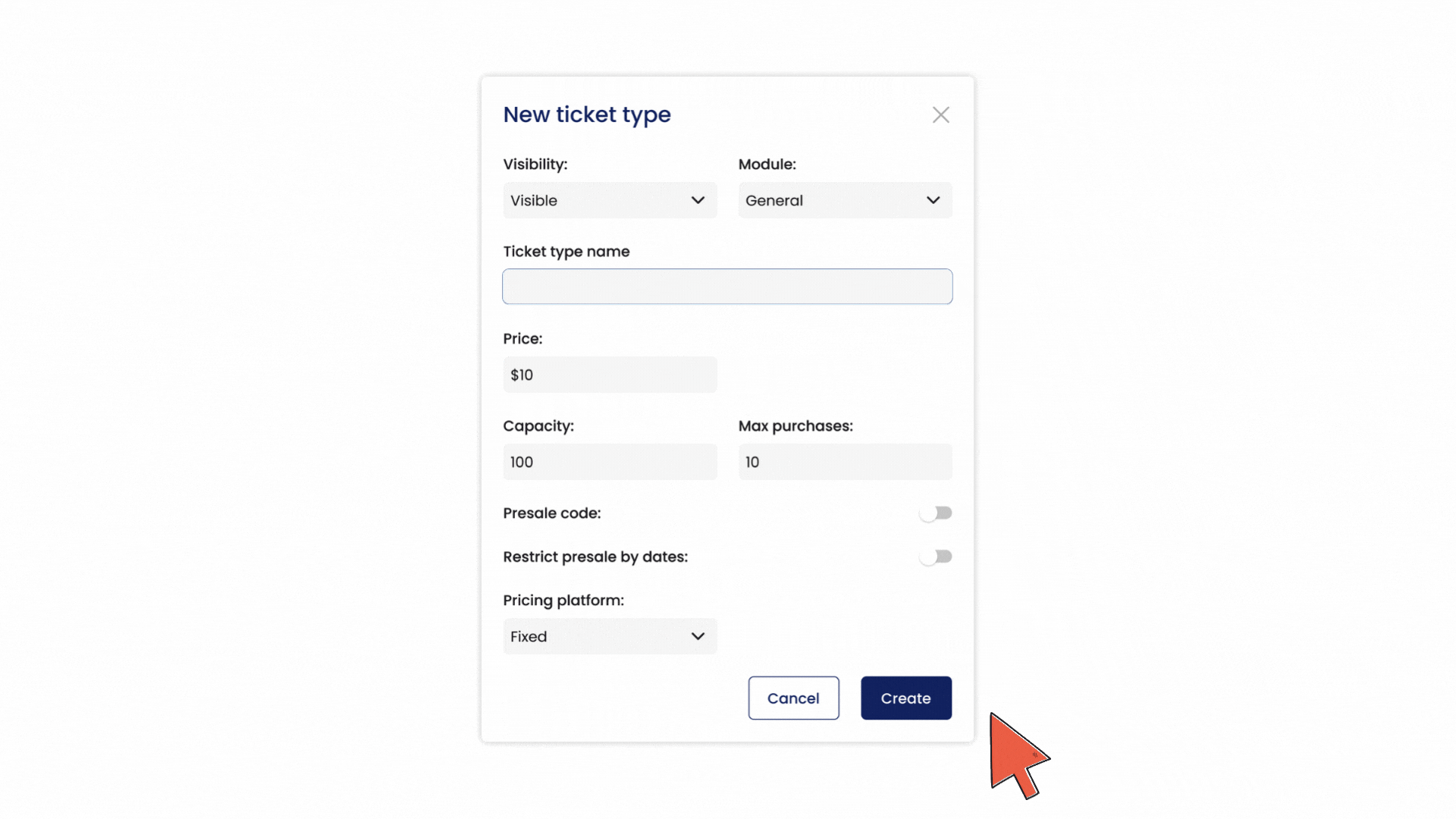 Manage ticket types & prices